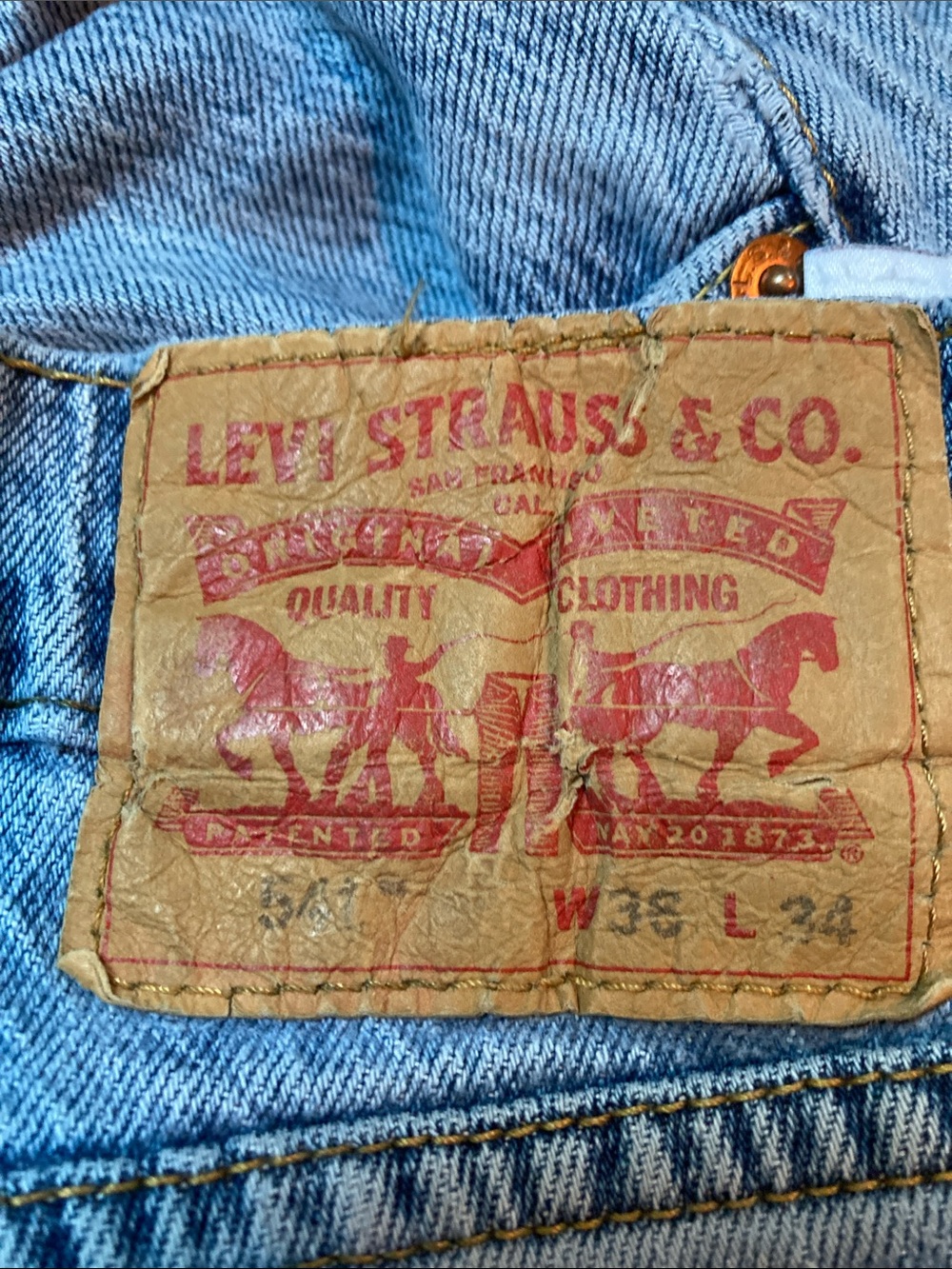 Levi's Men's Light Blue Camo Straight Leg Jeans - Picture 4 of 7
